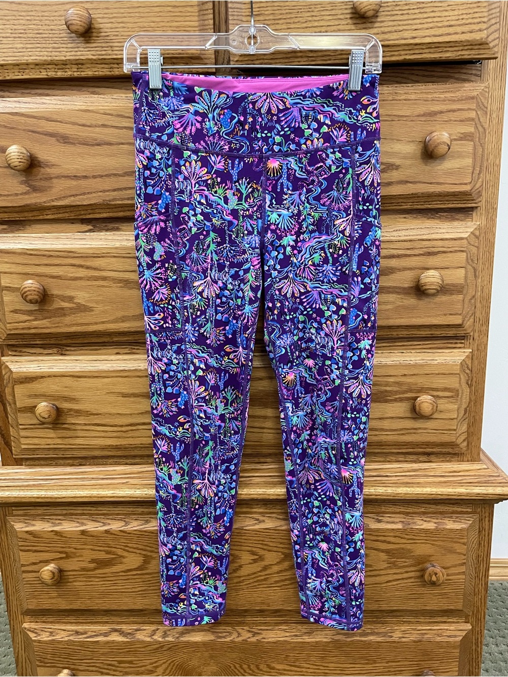 Lilly Pulitzer Luxletic M Purple Multi Floral Leggings